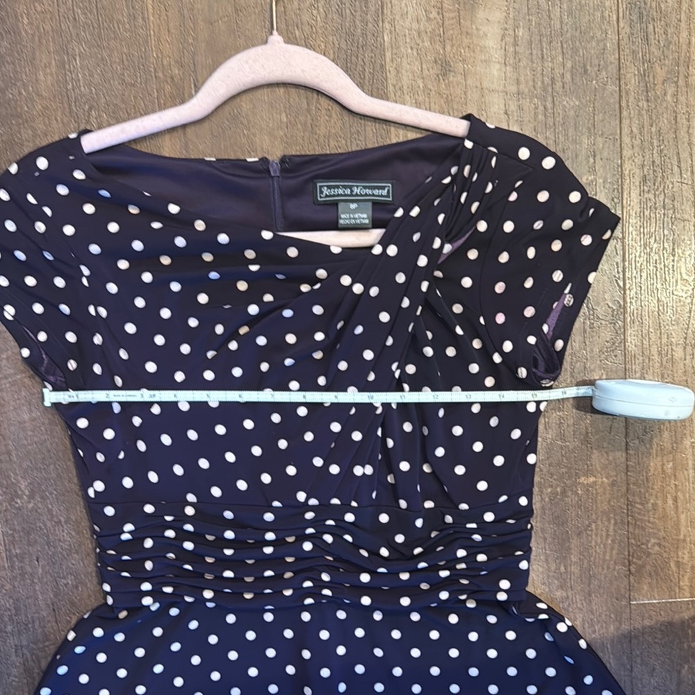 Jessica Howard Purple Polkadot Dress Size 8p - Picture 4 of 8